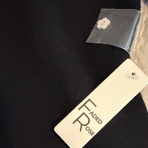 Faded Rose Adorable Black Cardigan w/ White Lace Collar & Flower Buttons NWT SM - Picture 7 of 10